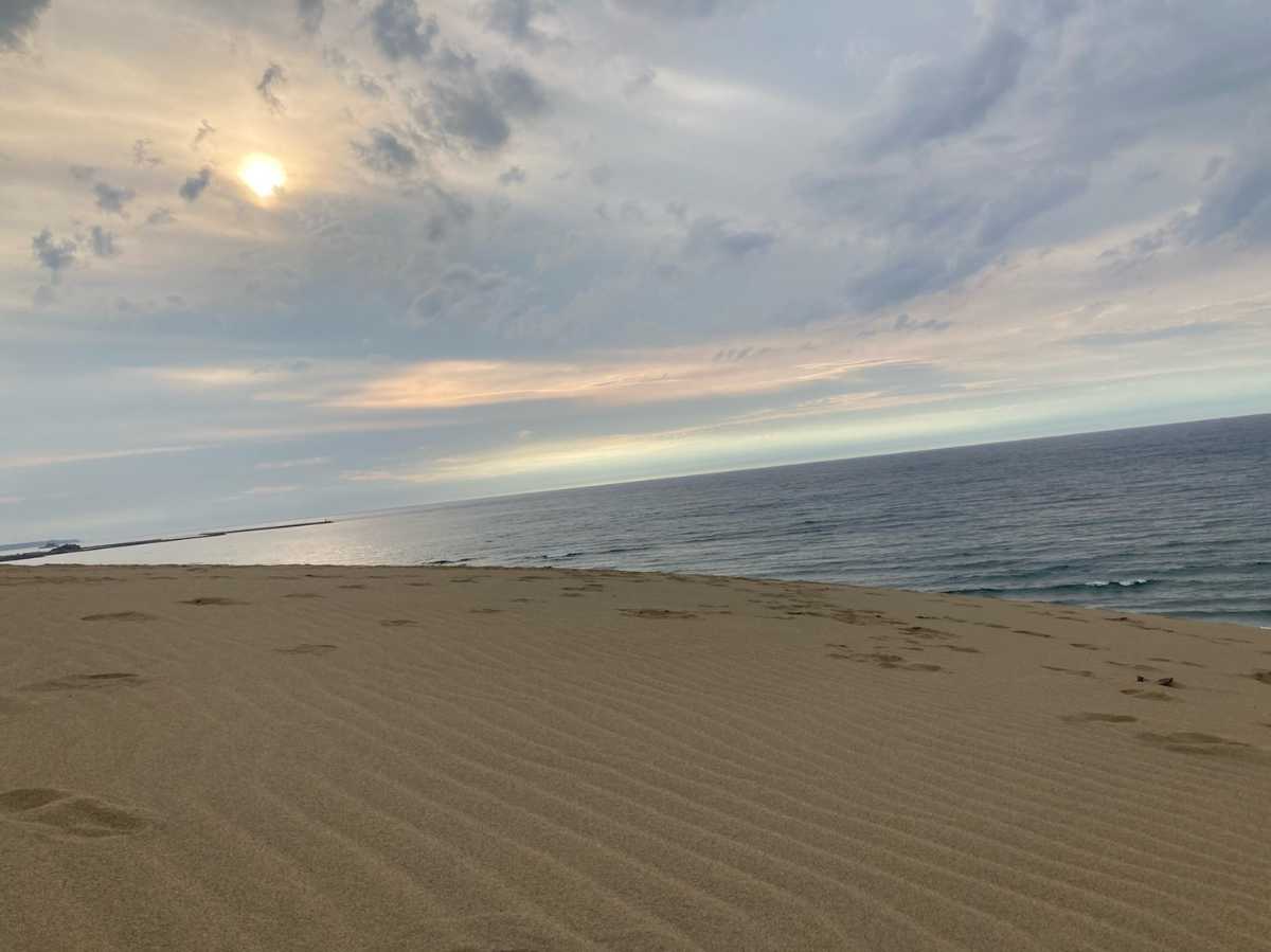 砂丘からの夕日